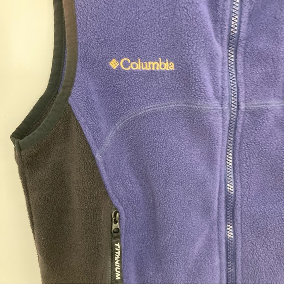 Columbia Winter Fleece Purple and Black Vest with Adjustable Waist - Picture 6 of 13